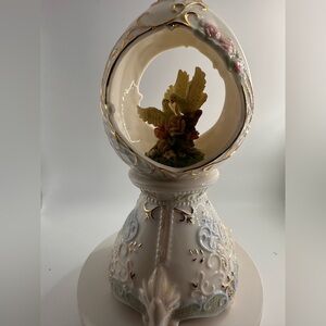 Vintage Ceramic Decorative Figurine with Dove & Floral Designs